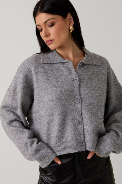 Rosewood Sweater Cardigan- Grey