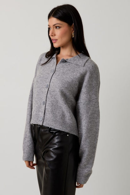 Rosewood Sweater Cardigan- Grey