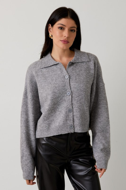 Rosewood Sweater Cardigan- Grey