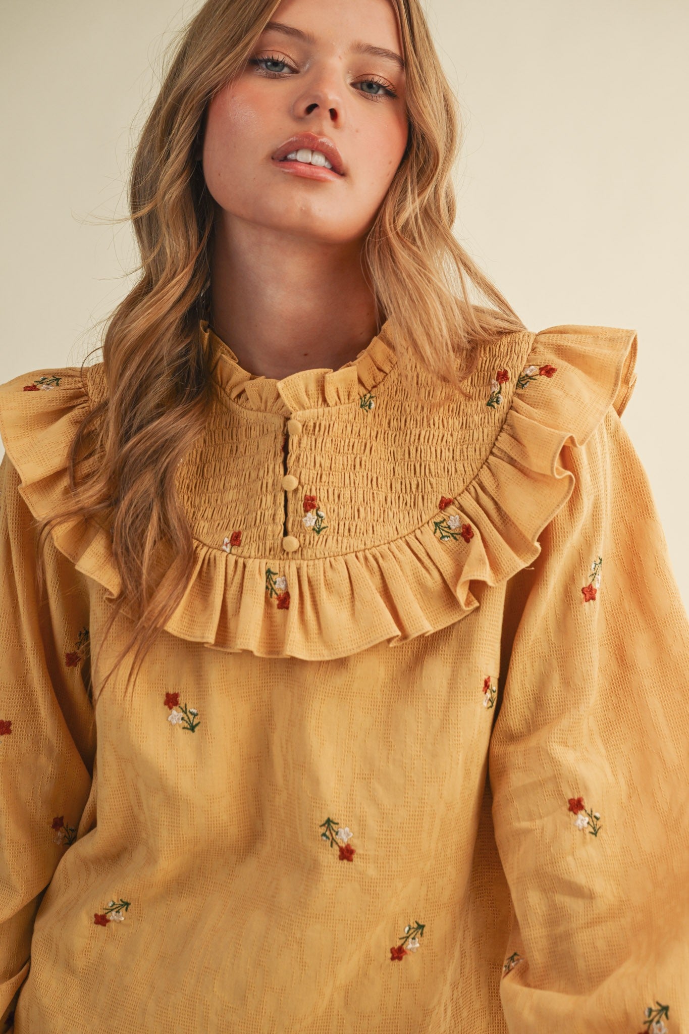 Eloise Top- Ash Mustard