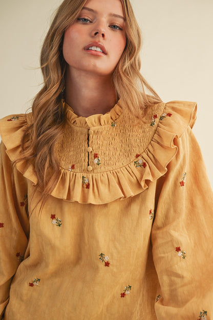 Eloise Top- Ash Mustard