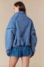 Nora Sherpa Pullover- Blue