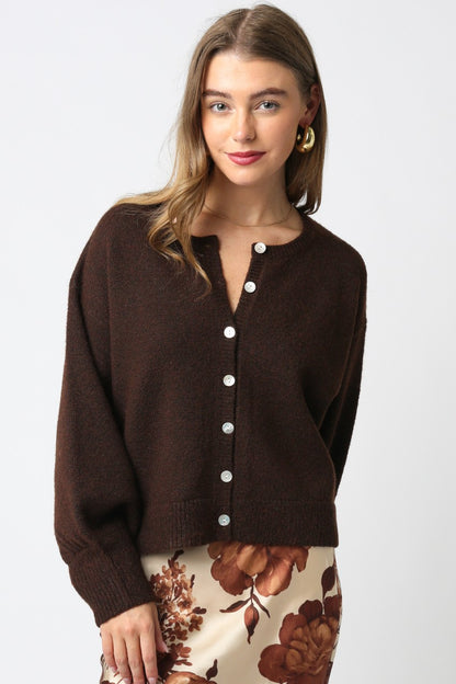 Lina Knit Top- Brown