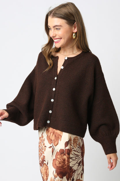 Lina Knit Top- Brown