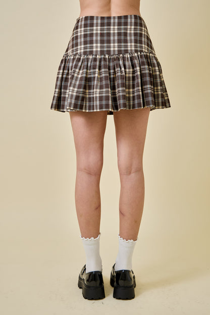 Plaid Print Mini Skirt