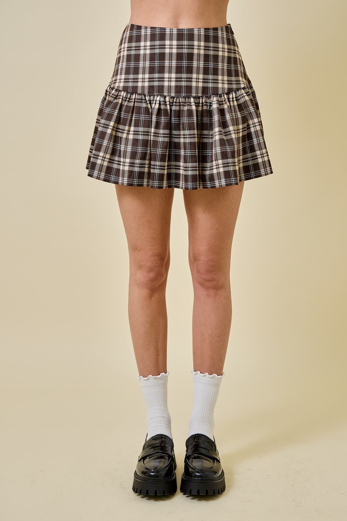 Plaid Print Mini Skirt