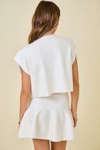 Hollis Sweater Skirt Set- Cream