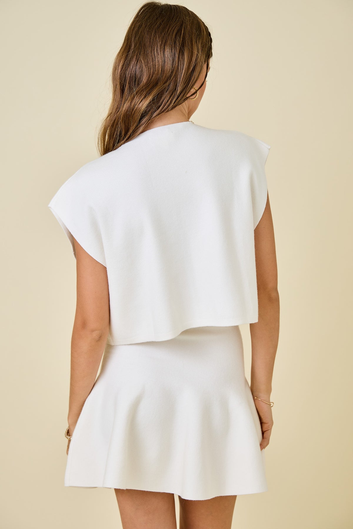 Hollis Sweater Skirt Set- Cream