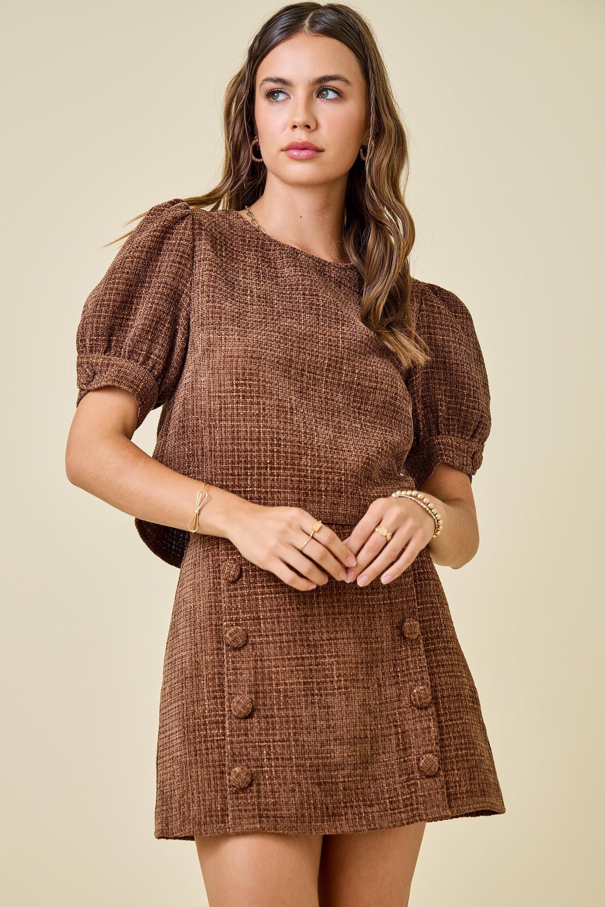 Vicki Tweed Set- Brown