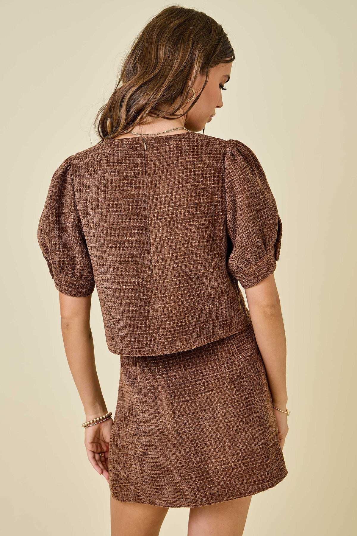Vicki Tweed Set- Brown