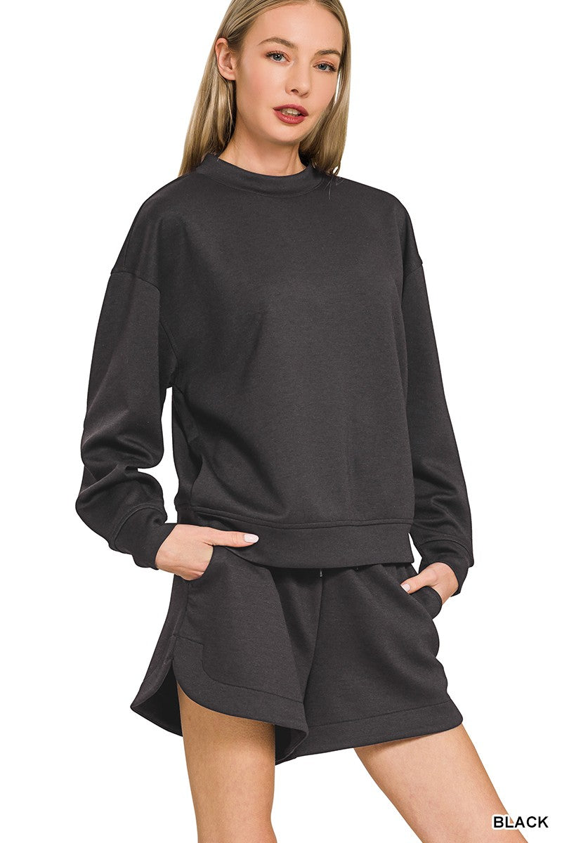 Scuba Pullover & Shorts Set- Black