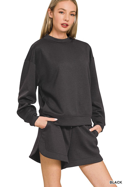Scuba Pullover & Shorts Set- Black