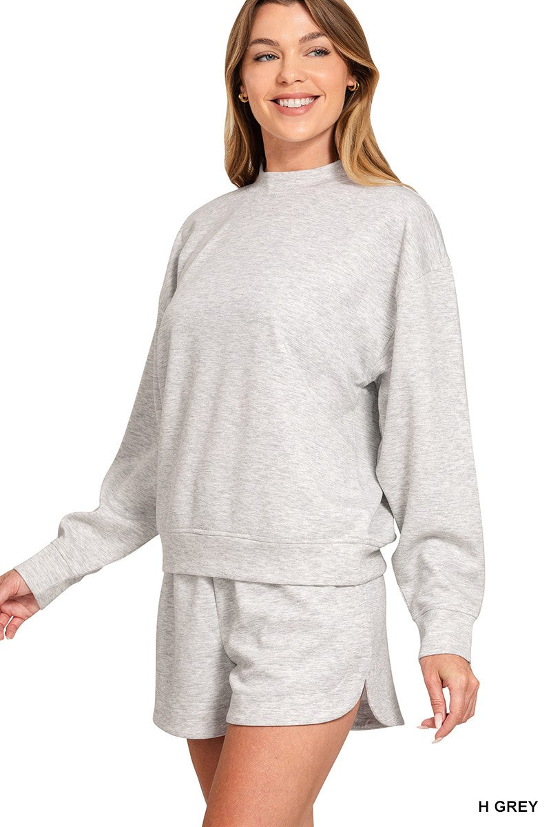 Scuba Pullover & Shorts Set- Heather Grey