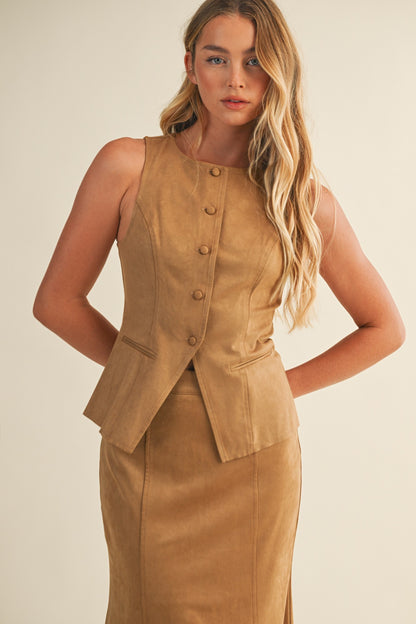 Tate Suede Set- Camel