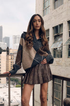 Argyle Plaid Sweater- Charcoal
