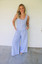 Sarah Zipper Top- Denim