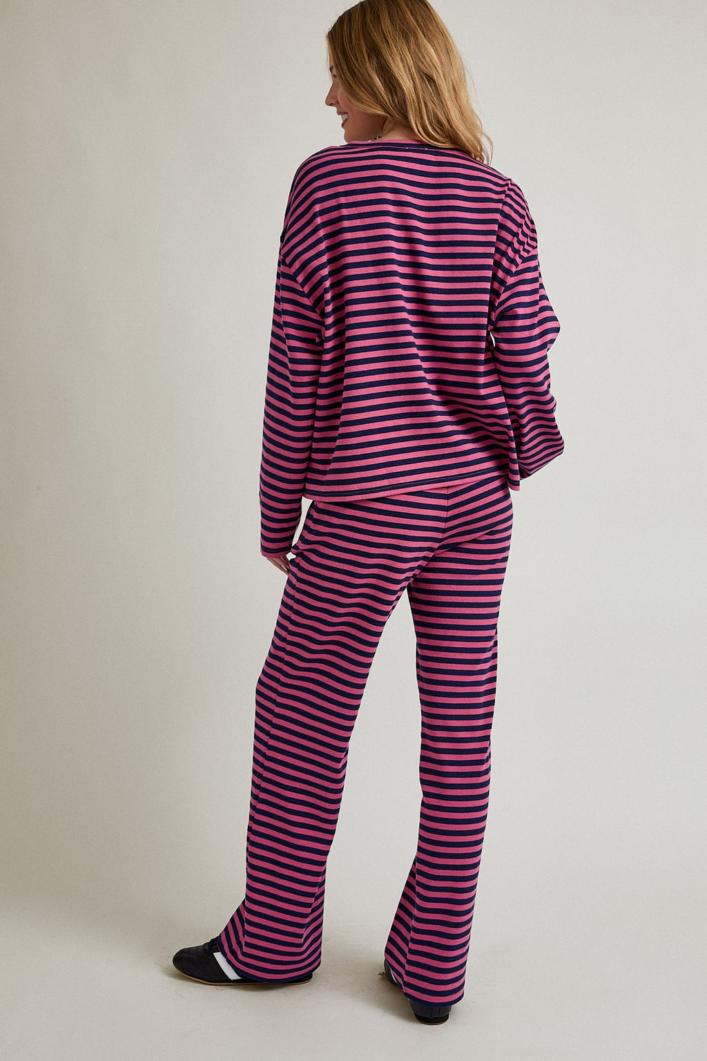 Ferris Stripe Set- Navy/Pink