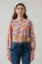 Siany Floral Debory Smocked Top
