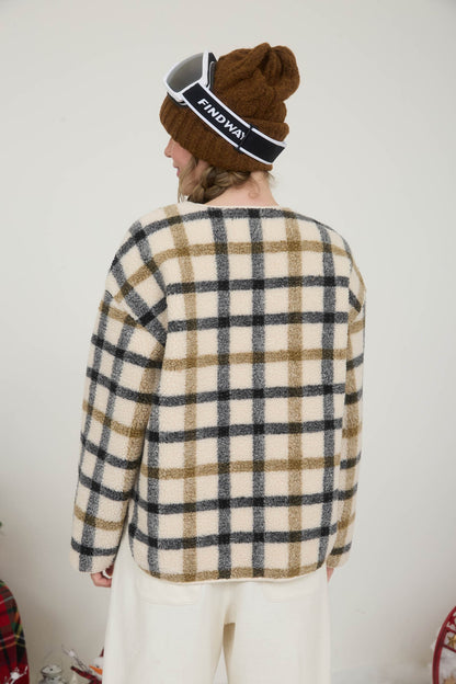 Teddy Plaid Jacket