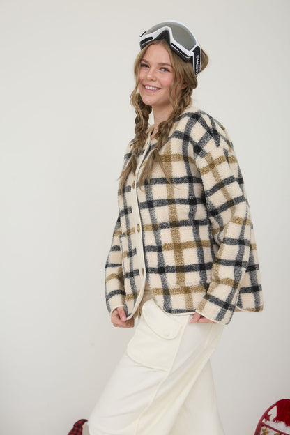 Teddy Plaid Jacket