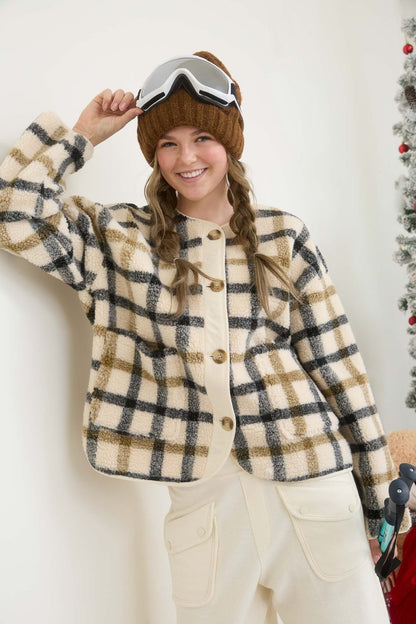 Teddy Plaid Jacket
