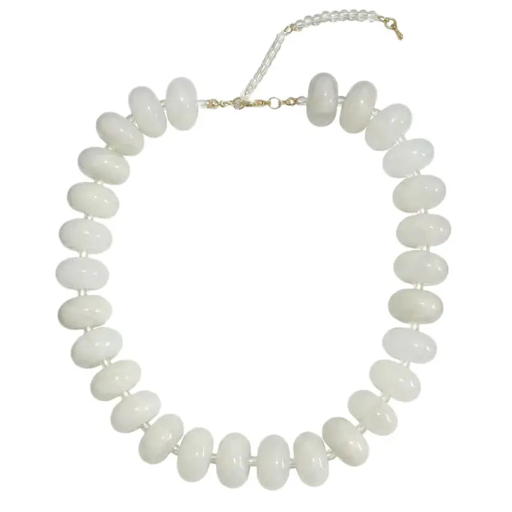 Bailey Chunky Beaded Necklace- Cream
