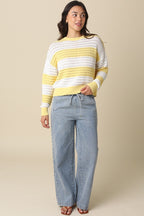 Sadie Mesh Stripe Knit Sweater