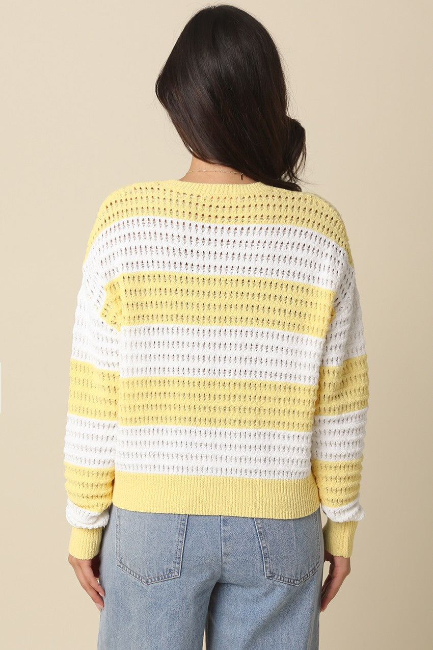 Sadie Mesh Stripe Knit Sweater