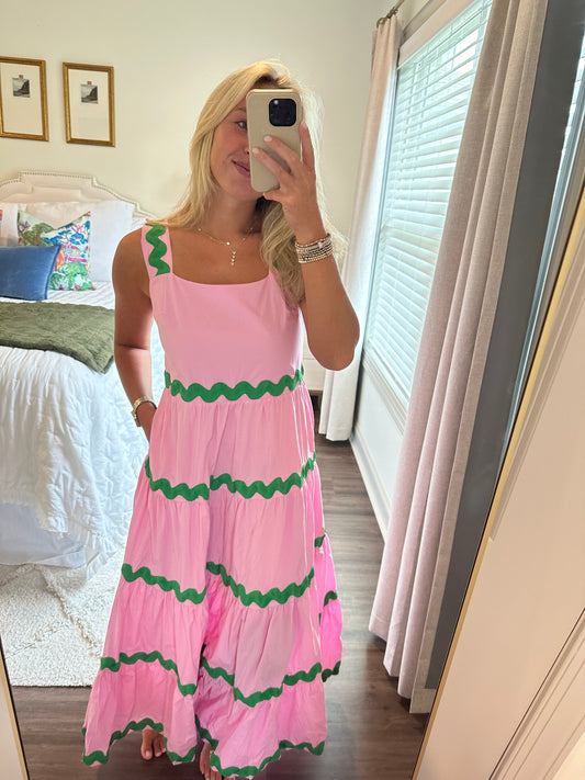 Kelly Dress- Pink/Green