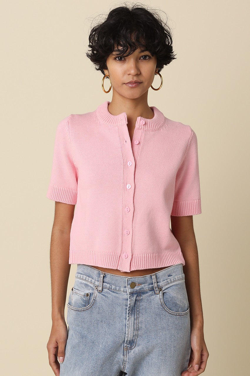 Leia Knit Top- Soft Pink