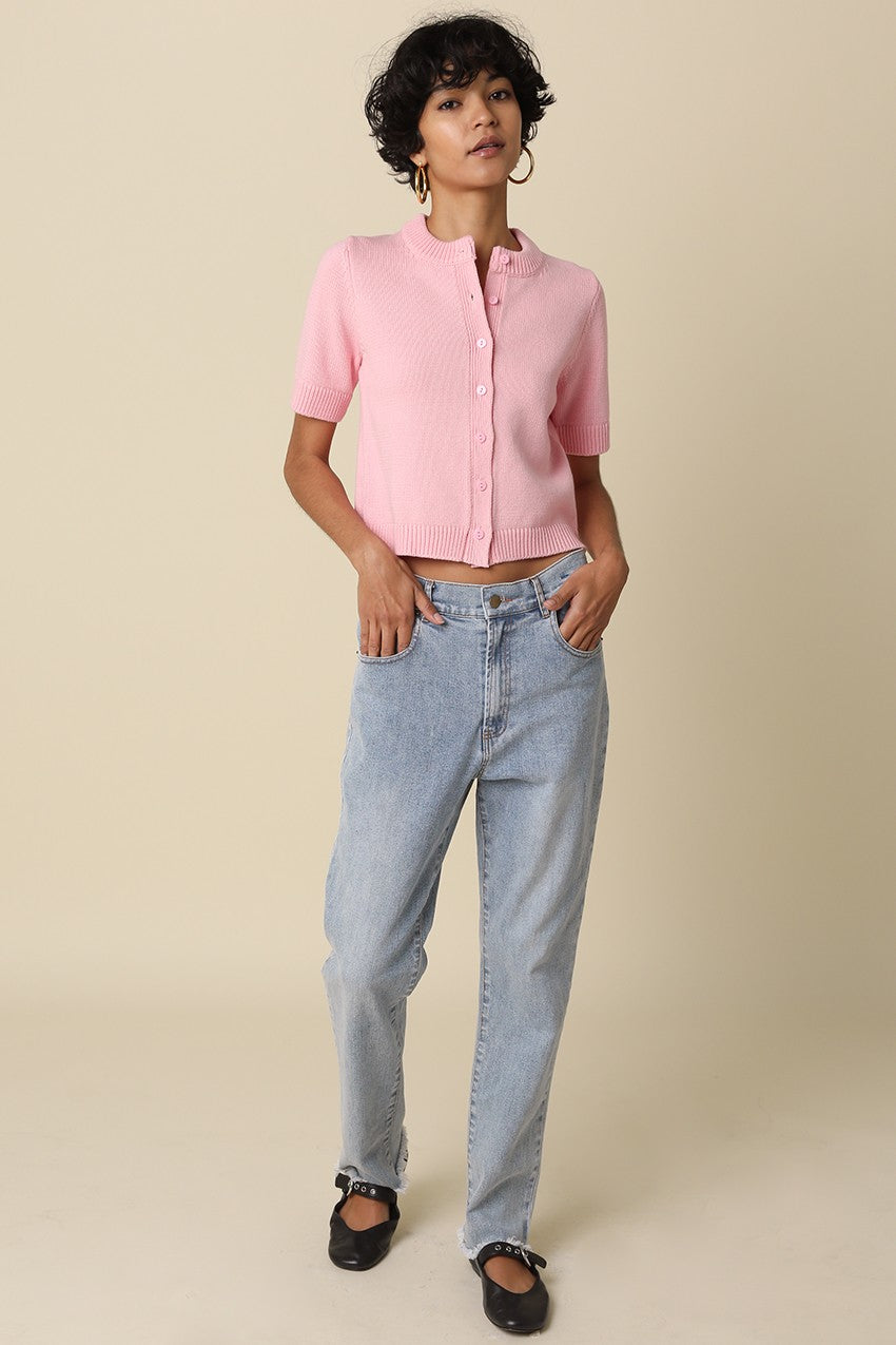 Leia Knit Top- Soft Pink