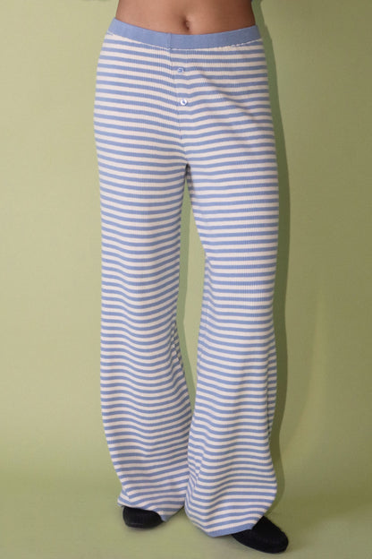 Bailey Striped Wide Leg Pants- Cloud