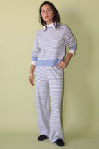Bailey Striped Wide Leg Pants- Cloud