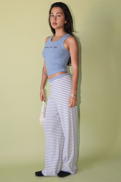 Bailey Striped Wide Leg Pants- Cloud