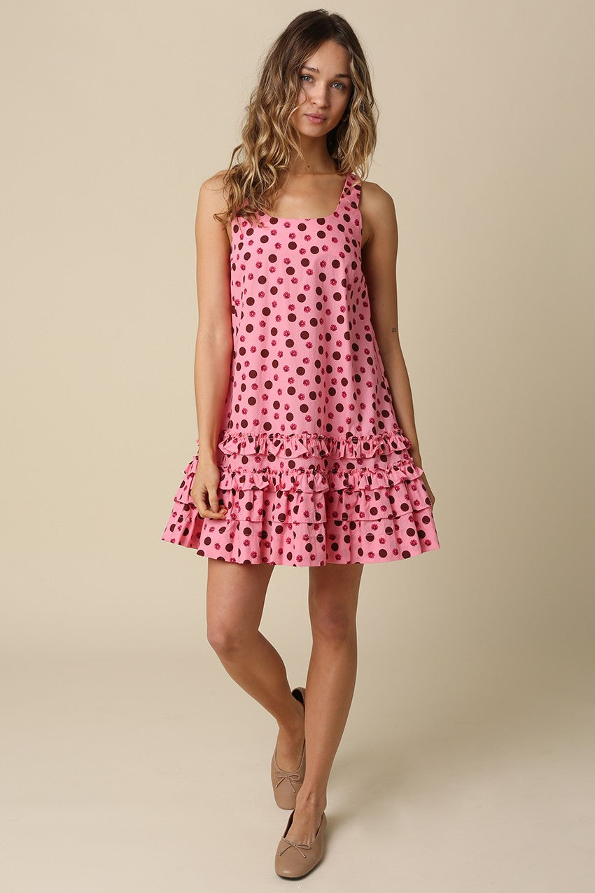 Celia Polka Dot Tiered Mini Dress