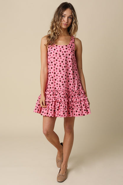 Celia Polka Dot Tiered Mini Dress