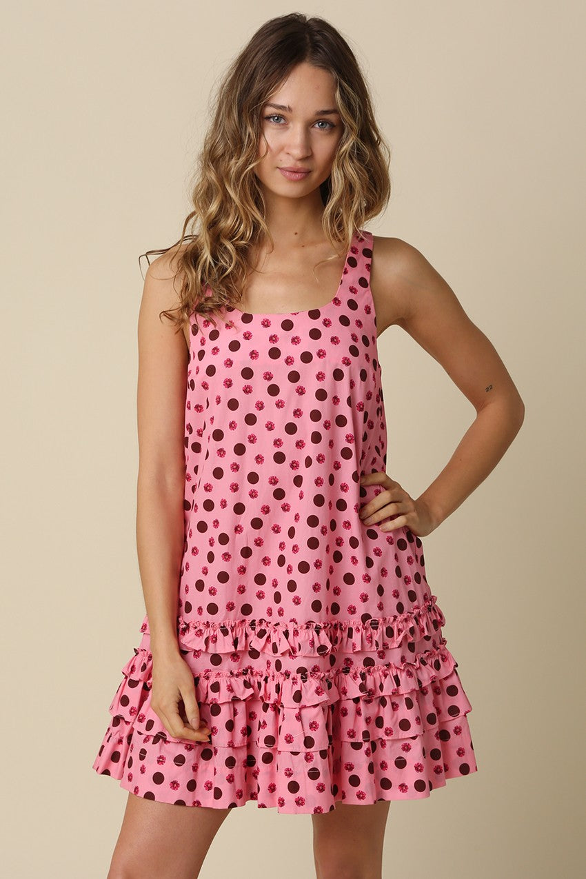 Celia Polka Dot Tiered Mini Dress
