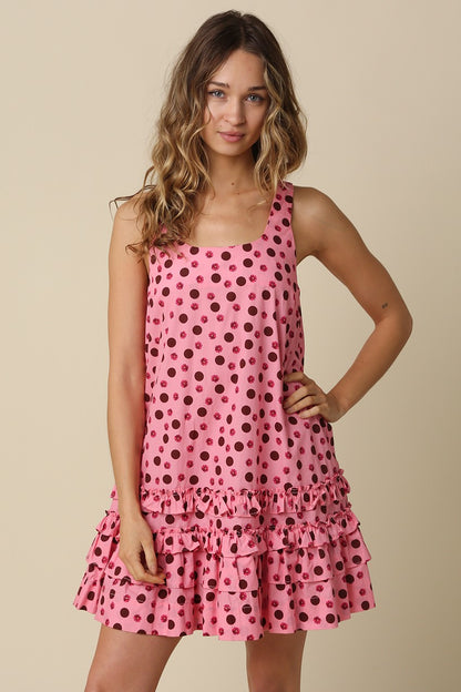 Celia Polka Dot Tiered Mini Dress