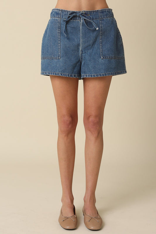 Rubi Drawstring Denim Shorts