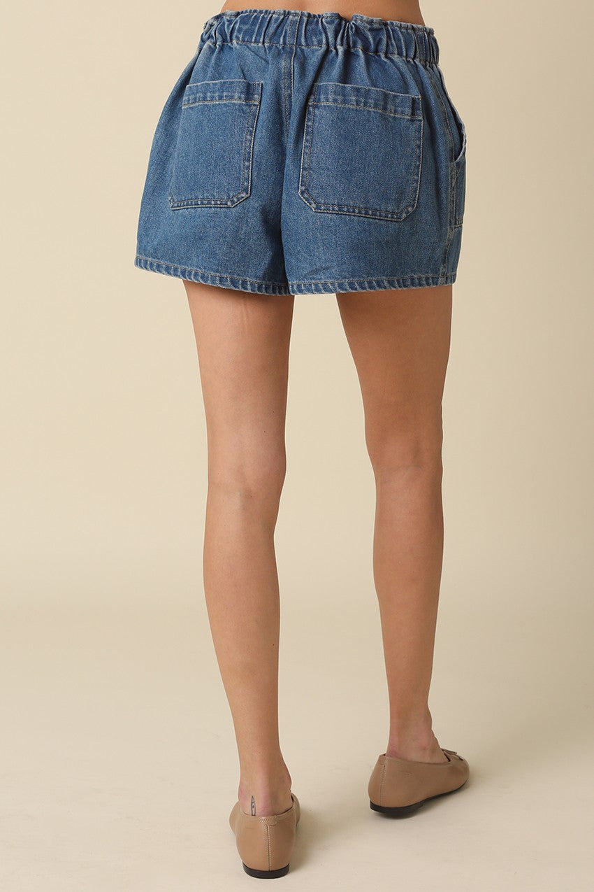 Rubi Drawstring Denim Shorts