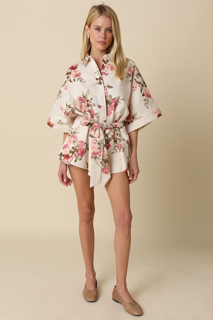 Katrina Floral Tie-waist Romper