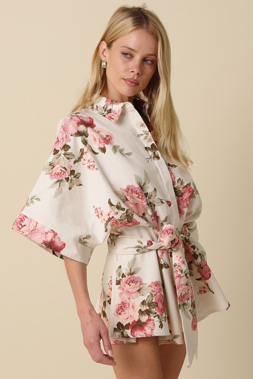 Katrina Floral Tie-waist Romper