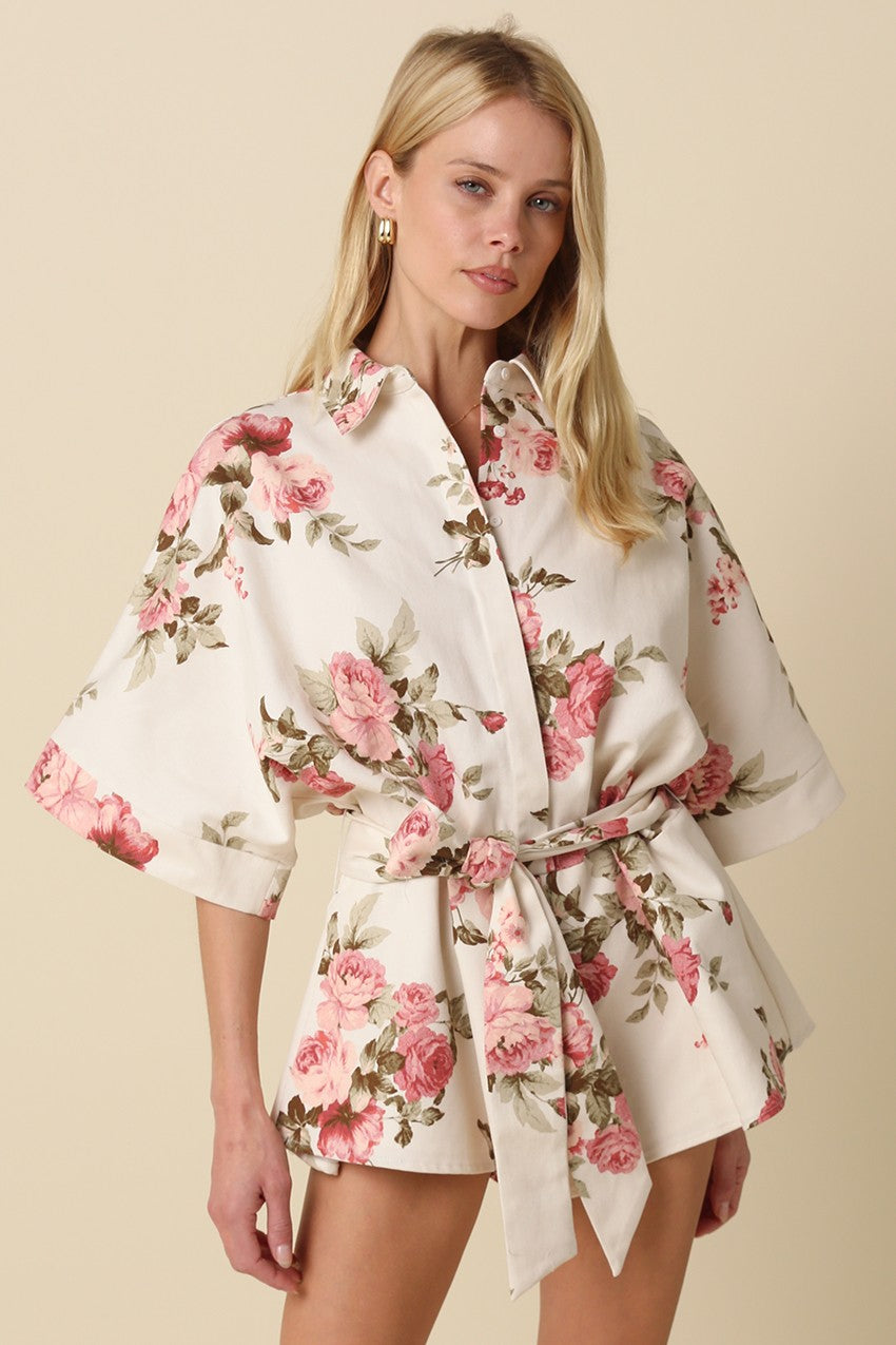 Katrina Floral Tie-waist Romper