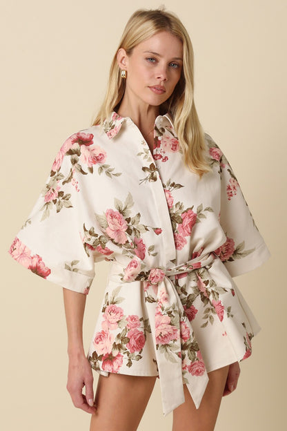 Katrina Floral Tie-waist Romper