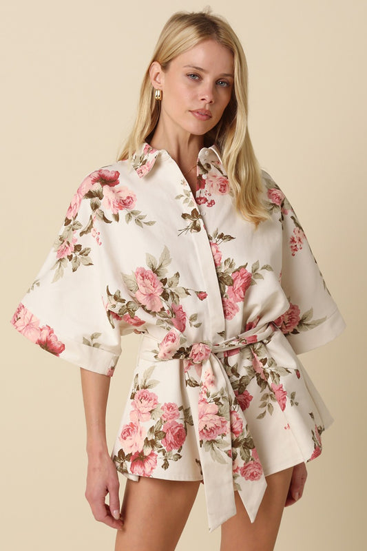 Katrina Floral Tie-waist Romper