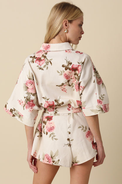 Katrina Floral Tie-waist Romper
