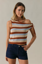 Lagoon Knit Top- Brown/Multi