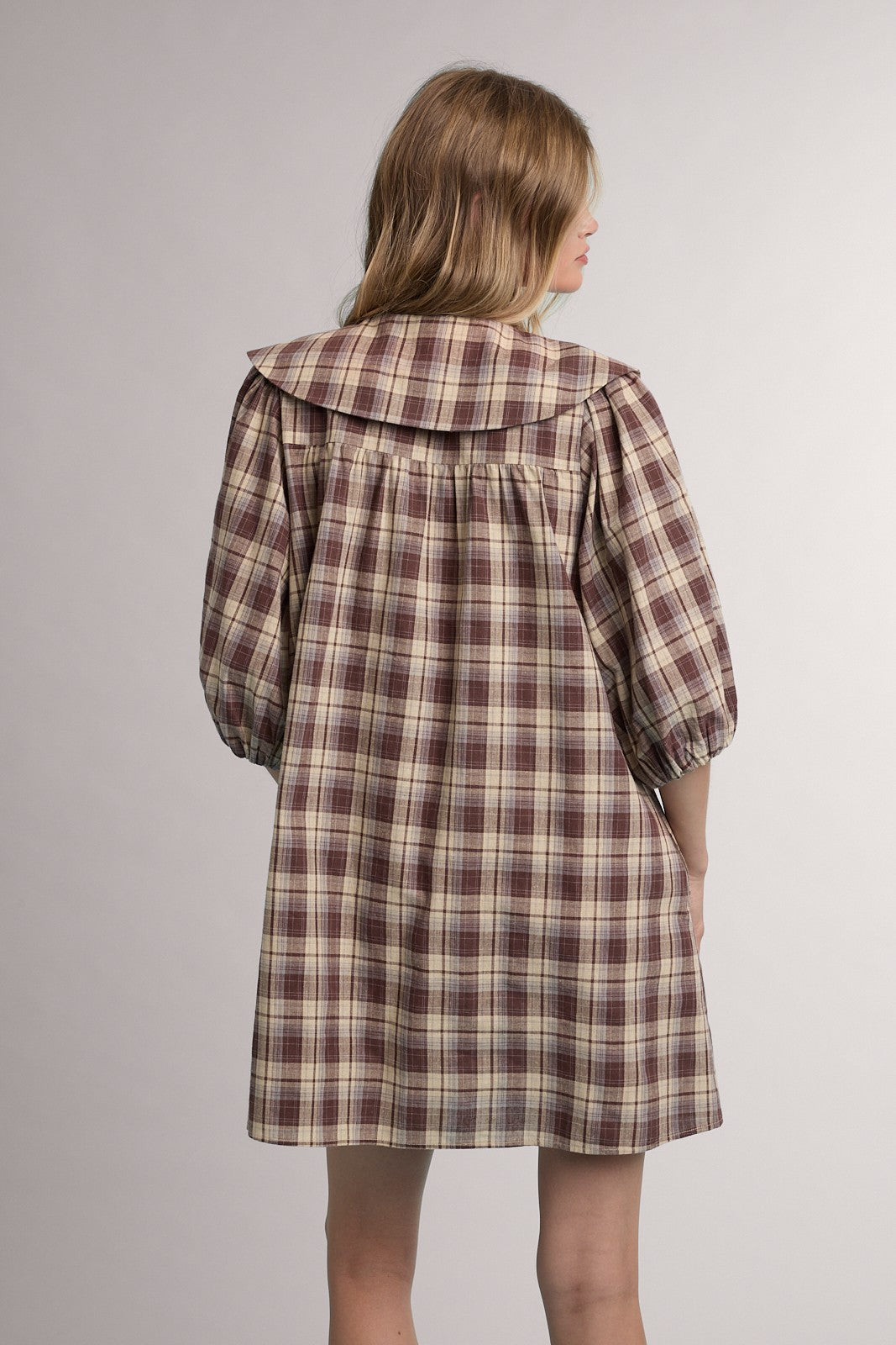 Camden Dress- Brown Plaid