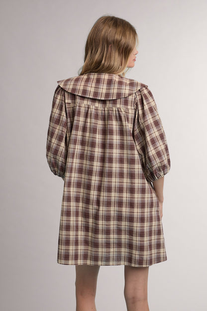 Camden Dress- Brown Plaid