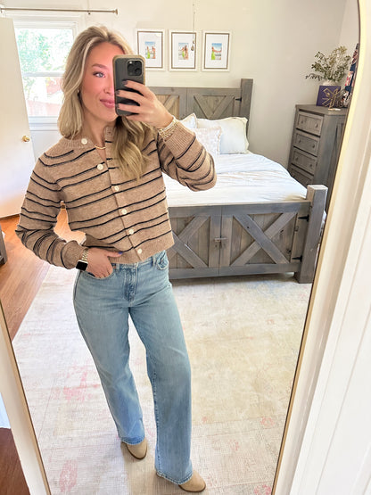 Camel Stripe Cardigan